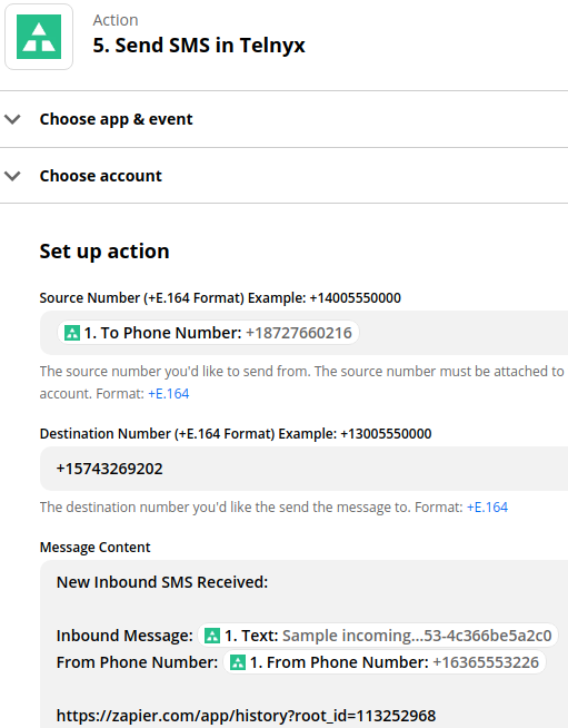 Marketo 2 way SMS forwarding inbound SMS to phone number