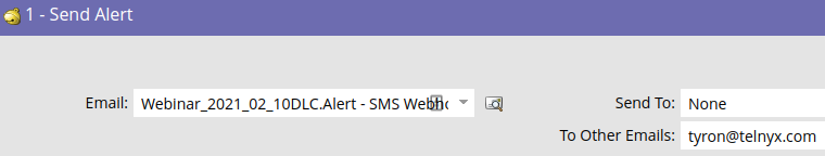 Send SMS webhook failure alert action