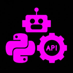 terminator package icon showing a robot, python logo, and a gear with "API" written in the middle